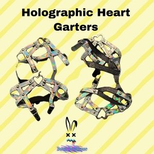 ❌SOLD ON VINTED❌Holographic Heart Garters